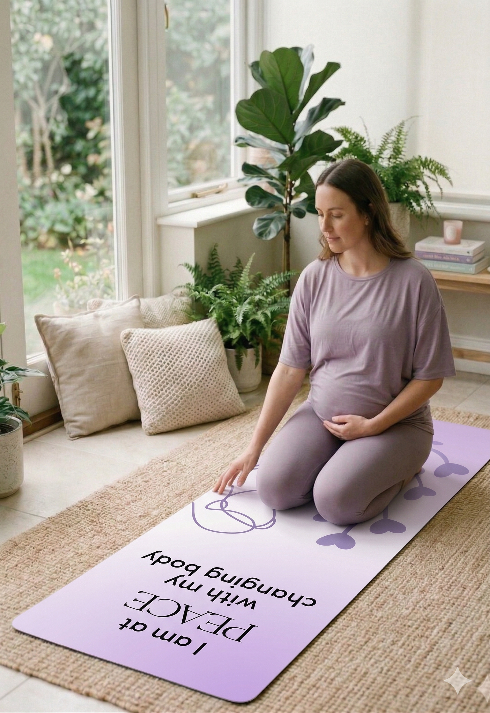 Pregnancy Affirmation Yoga Mat – Calm & Strength
